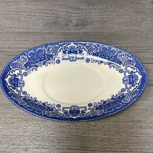 Blue Willow Pattern Oval Saucer
